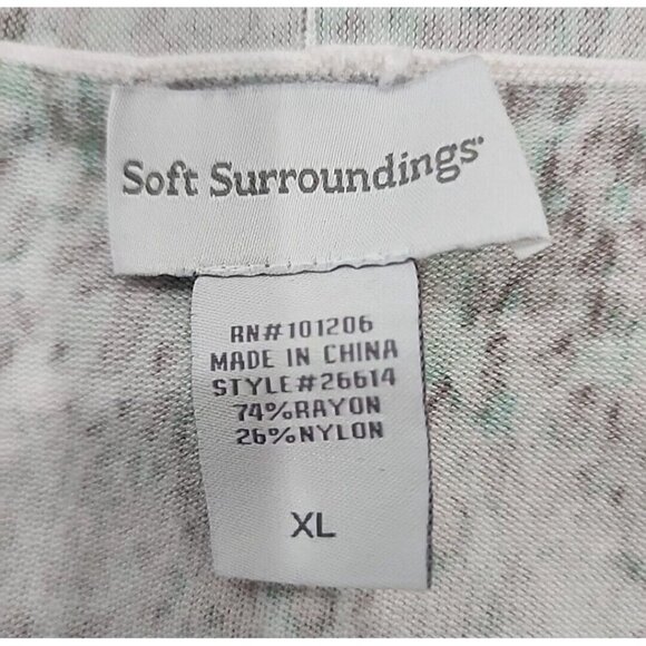 Soft Surroundings Cardigan Open Brown Green Rayon Nylon Women's XL - Picture 6 of 7